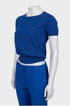 Blue three-piece suit