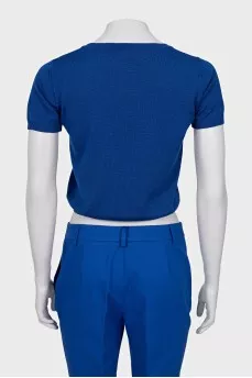 Blue three-piece suit