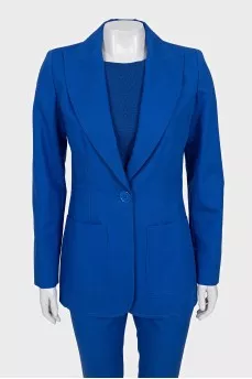Blue three-piece suit