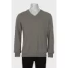 Men's green cashmere pullover