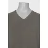 Men's green cashmere pullover