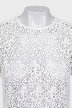 Openwork blouse with short sleeves