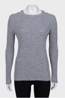 Slim-fit jumper with signature buttons