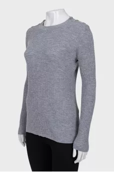 Slim-fit jumper with signature buttons