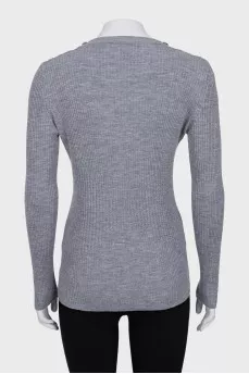 Slim-fit jumper with signature buttons
