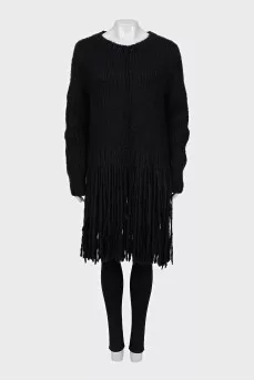 Cashmere sweater with fringe