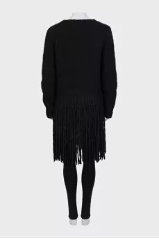 Cashmere sweater with fringe