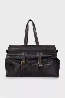 Brown bag with gold hardware