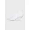 Open white ankle boots