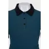 Green dress with a velvet collar