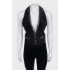 Velvet suit with a vest