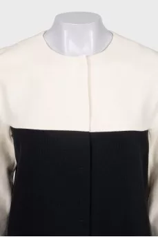 Black and white cardigan with buttons