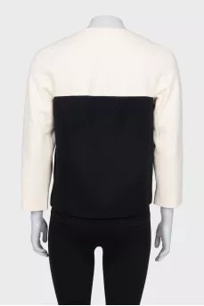 Black and white cardigan with buttons