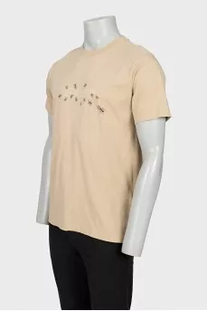 Men's beige printed t-shirt
