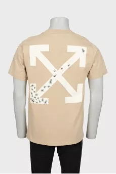 Men's beige printed t-shirt