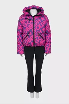 Ski suit with signature print
