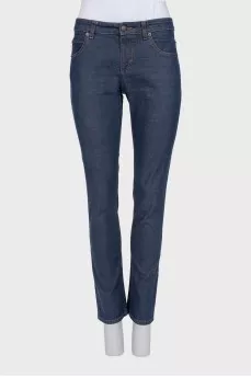 Low-rise straight jeans with a zipper