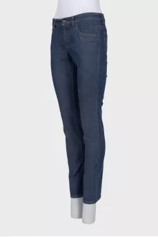 Low-rise straight jeans with a zipper