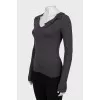 Wool pullover with a bow