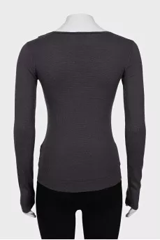 Wool pullover with a bow
