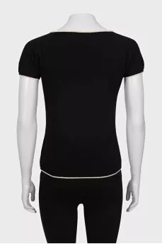 Fitted T-shirt with contrast trim