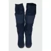 Blue suede heeled boots