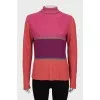 Straight sweater with shiny thread