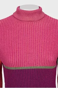 Straight sweater with shiny thread
