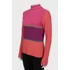 Straight sweater with shiny thread