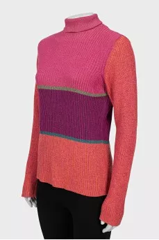 Straight sweater with shiny thread