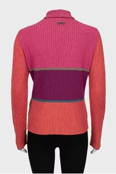 Straight sweater with shiny thread