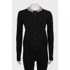 Button-down cardigan with a decorated collar