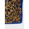 Blue scarf with yellow print