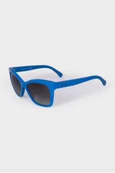 Blue square frame sunglasses