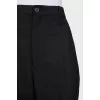 High-waisted wool trousers