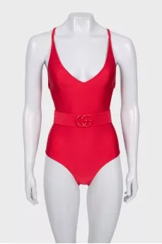 One-piece red swimsuit