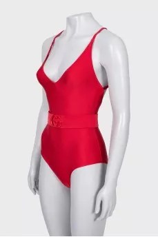 One-piece red swimsuit