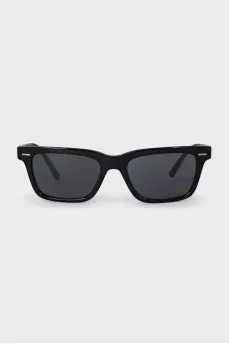 Black glasses with gold temples