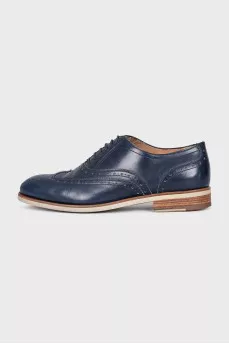 Men's blue leather brogues