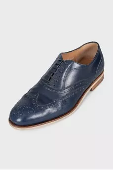 Men's blue leather brogues