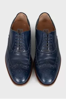 Men's blue leather brogues