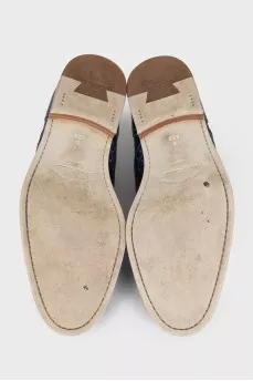 Men's blue leather brogues