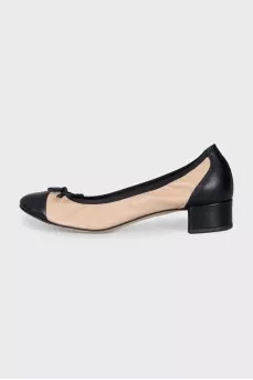 Beige ballet flats with heels