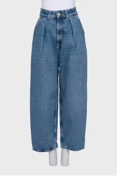 High-waisted wide-leg jeans