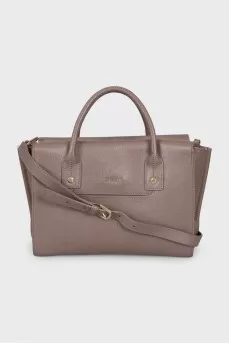 Leather bag with strap and handles