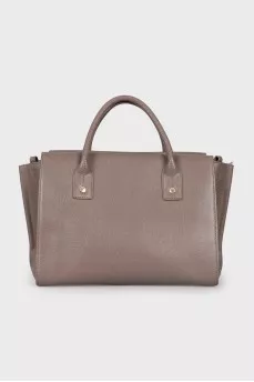 Leather bag with strap and handles