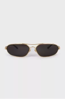 Men's gold sunglasses with tag