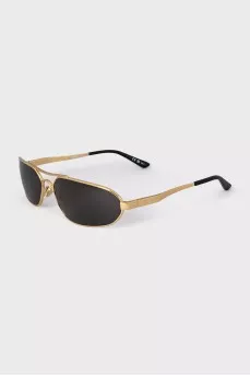 Men's gold sunglasses with tag