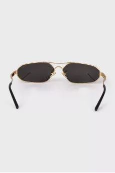 Men's gold sunglasses with tag