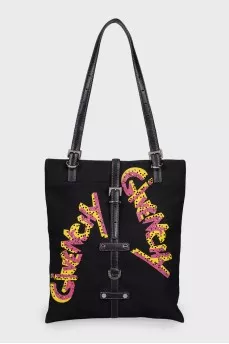 Textile shopper with rhinestones